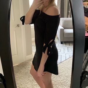 Black off the shoulder dress